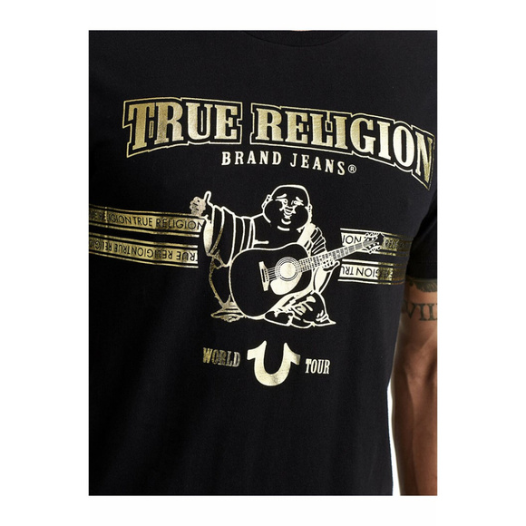 True Religon Men's Buddha Gold Metallic Foil Tee - Picture 6 of 6